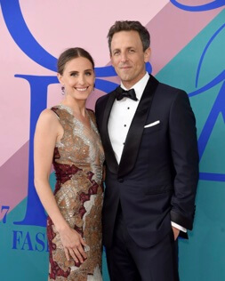Seth Meyers with his wife.